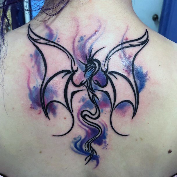 Dragon Symbolic Tattoo Womens Back