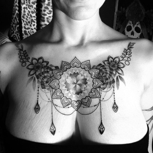 Dream Catcher Tattoo Womens Chest