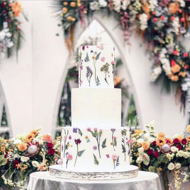 Dreamy White Unique Wedding Cake