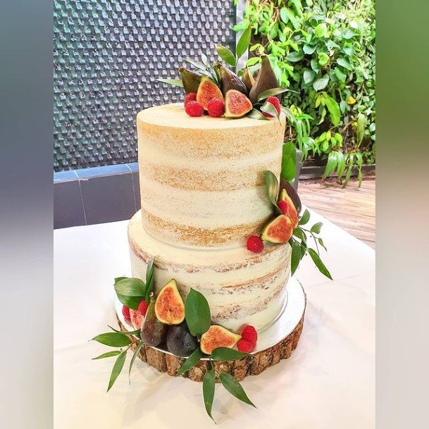 Dried Apricots Semi Naked 2 Tier Wedding Cake