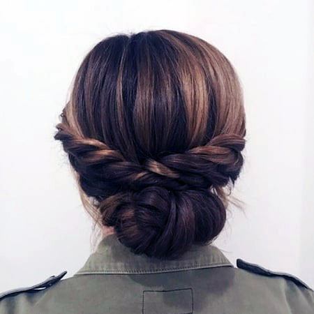 Dual Braid Chignon Hairstyle For Women