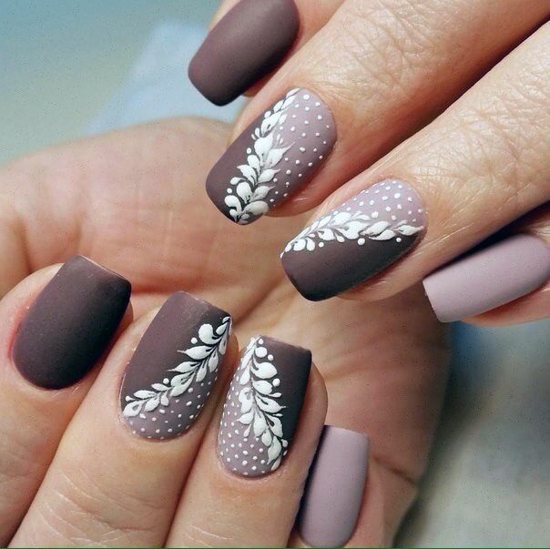 Dual Shaded Brown Nails Matte For Women