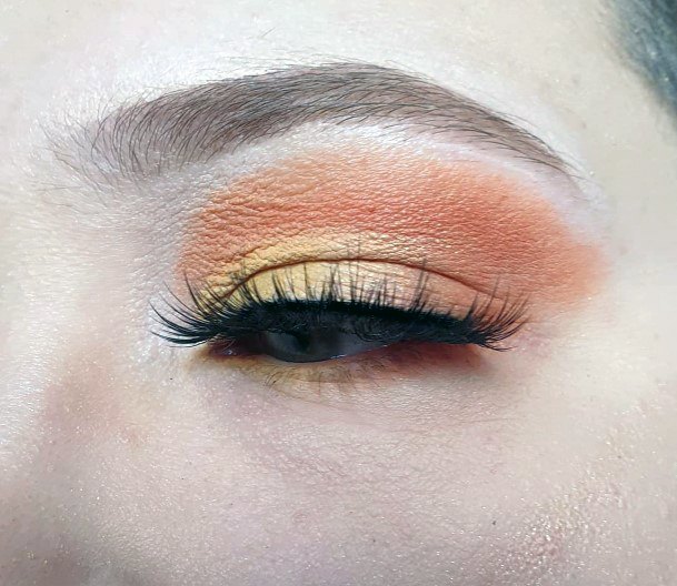 Duo Toned Orange And Brown Girls Eyeshadow Idea