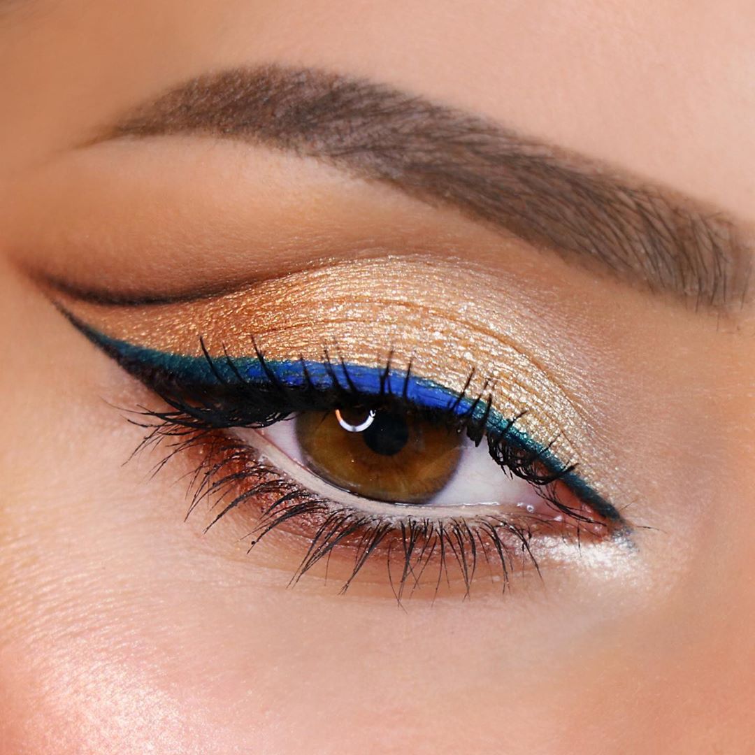 Dusky Golden Blue Makeup Looks Women