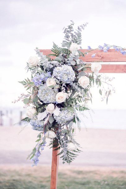 Dusty Blue Hydrangea Wedding Flowers