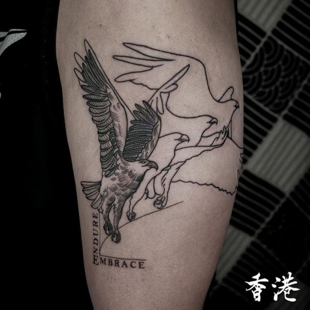 Eagle Tattoo Design Inspiration For Women Linework