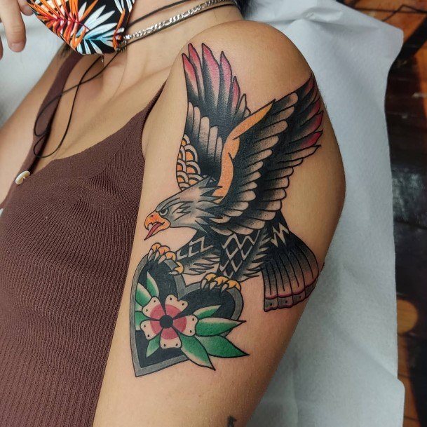 Eagle Tattoo For Ladies Traditional Arm