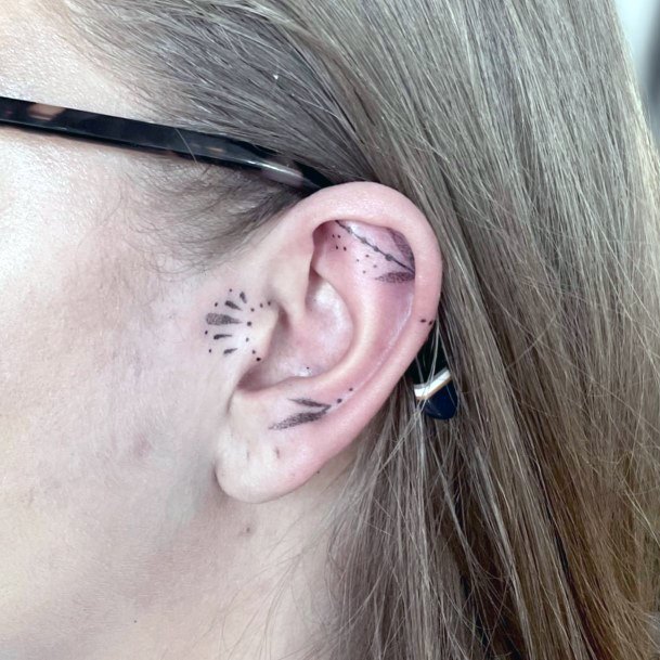 Ear Tattoo Feminine Designs