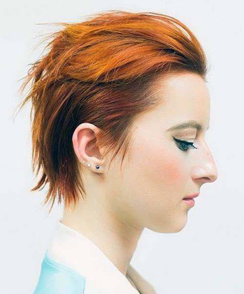 Edgy Bright Redhead Layered And Textured Polished Womens Hairstyle