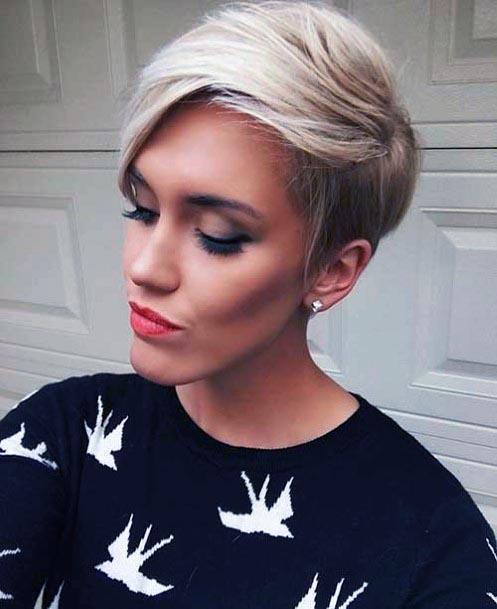 Edgy Cut On Girl With Light Blonde Hair And Long Face