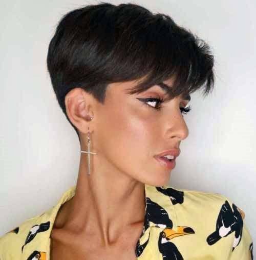 Edgy Pixie Cut Wedge Back Summer Inspired Cut On Woman
