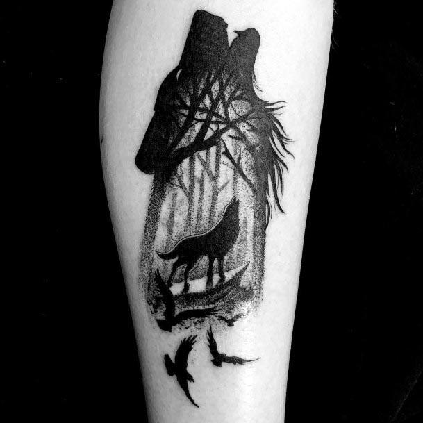 Eerie Tattoo Wolf Womens Hands