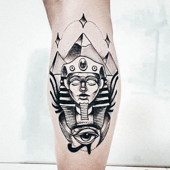 Egypt Female Tattoo Designs Leg Calf