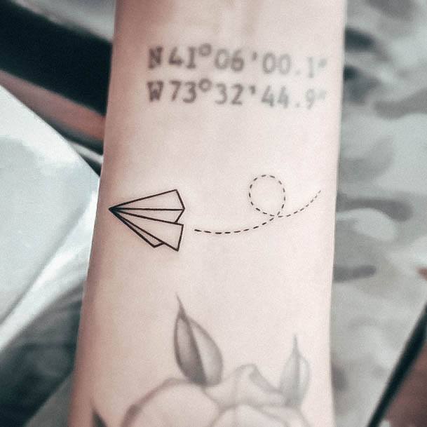 Elaborate Styles For Womens Airplane Tattoo