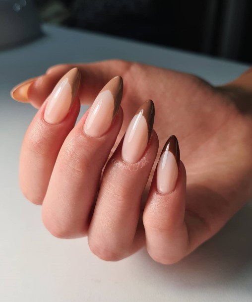 Elaborate Styles For Womens Almond French Nail