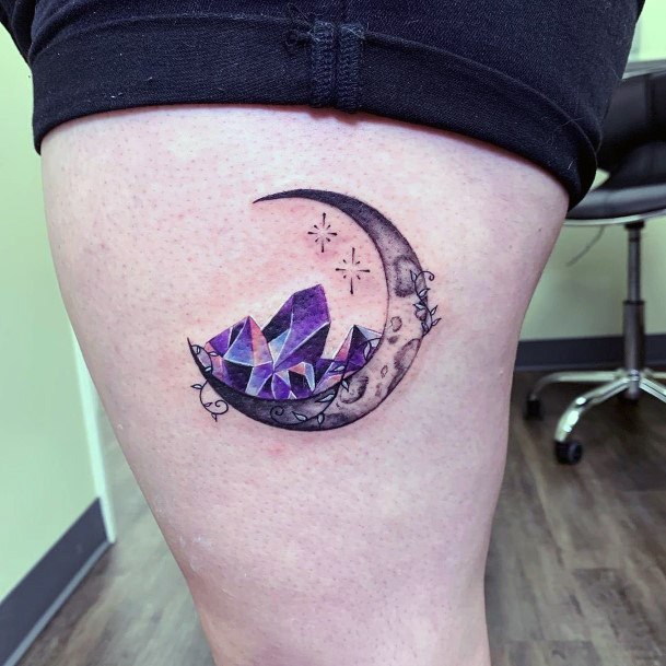 Elaborate Styles For Womens Amethyst Tattoo