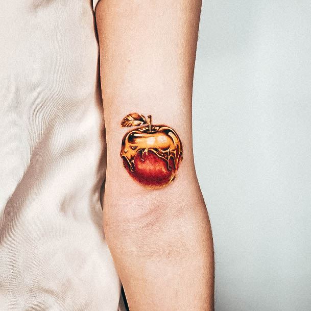 Elaborate Styles For Womens Apple Tattoo