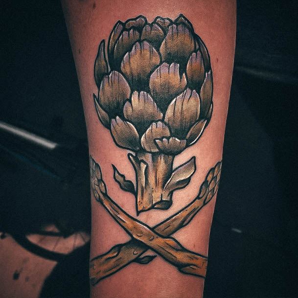 Elaborate Styles For Womens Asparagus Tattoo