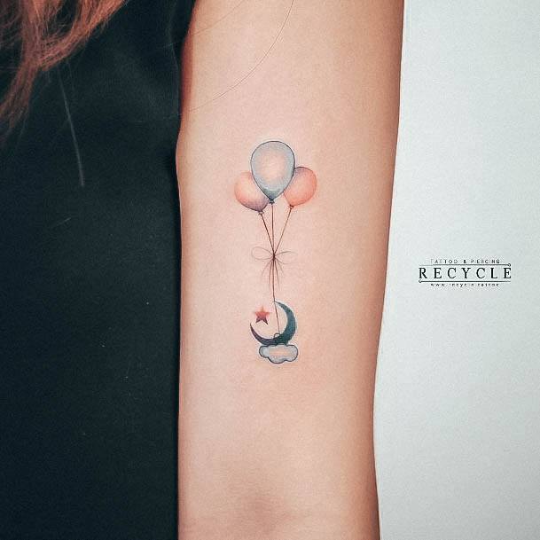 Elaborate Styles For Womens Ballon Tattoo