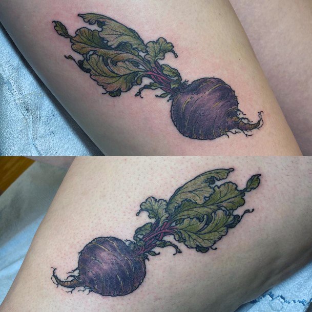 Elaborate Styles For Womens Beet Tattoo