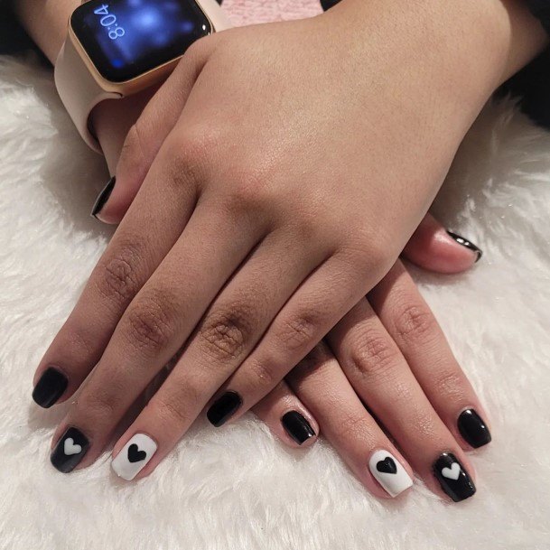 Elaborate Styles For Womens Black And White Nail