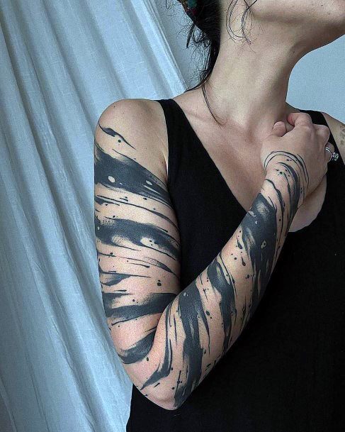 Elaborate Styles For Womens Black Ink Tattoo