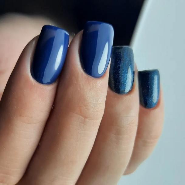 Elaborate Styles For Womens Blue Glitter Nail