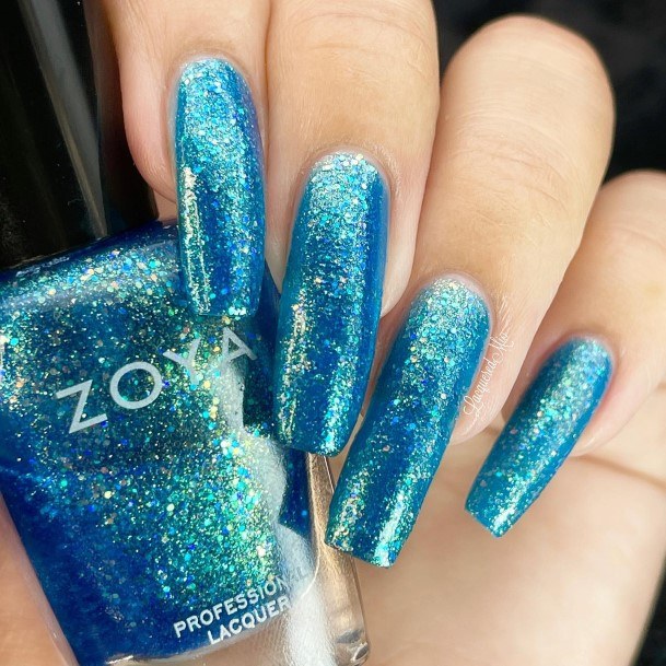 Elaborate Styles For Womens Blue Summer Nail