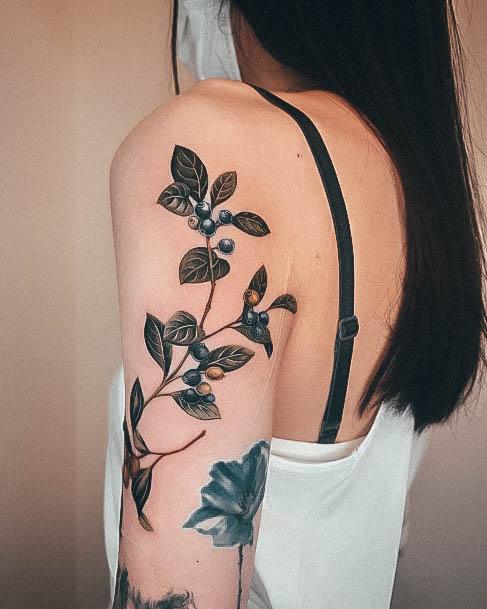 Elaborate Styles For Womens Blueberry Tattoo