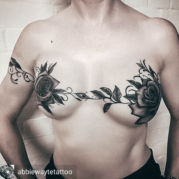 Elaborate Styles For Womens Breast Cancer Tattoo