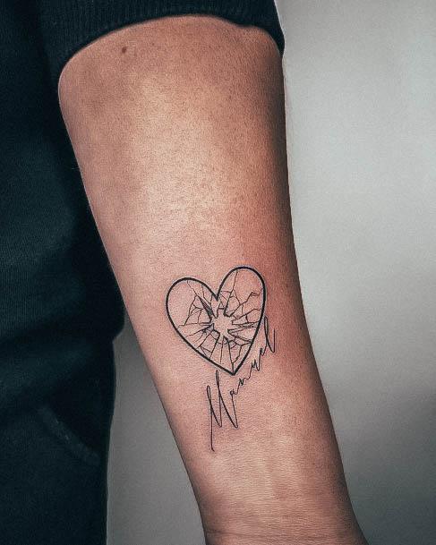 Elaborate Styles For Womens Broken Heart Tattoo