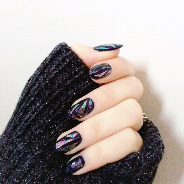 Elaborate Styles For Womens Broken Shattered Glass Nail