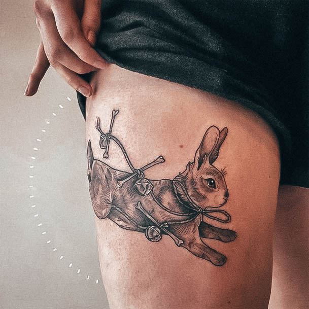 Elaborate Styles For Womens Bunny Rabbit Tattoo