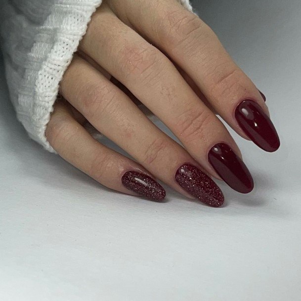 Elaborate Styles For Womens Burgundy Nail