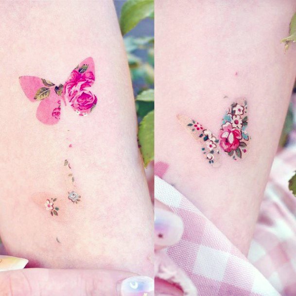 Elaborate Styles For Womens Butterfly Flower Tattoo