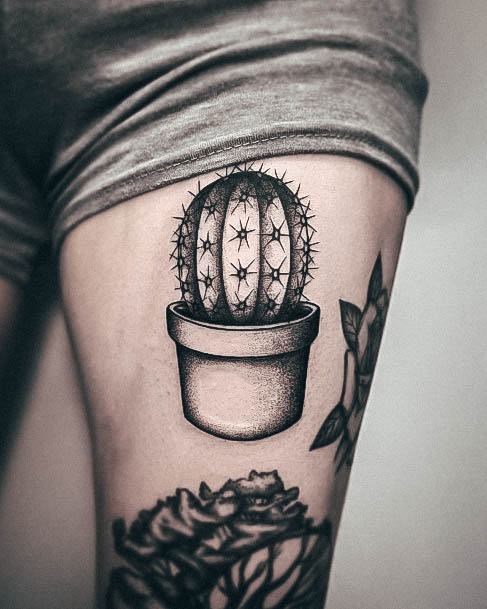 Elaborate Styles For Womens Cactus Tattoo