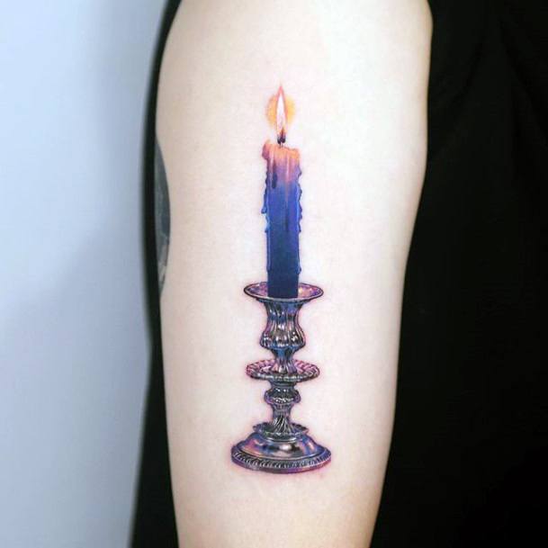 Elaborate Styles For Womens Candle Tattoo