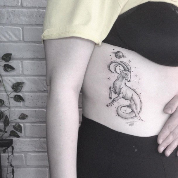 Elaborate Styles For Womens Capricorn Tattoo
