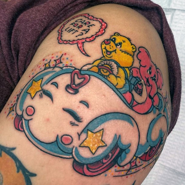 Elaborate Styles For Womens Carebears Tattoo