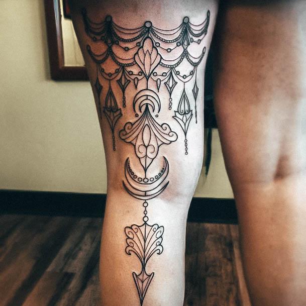 Elaborate Styles For Womens Chandelier Tattoo