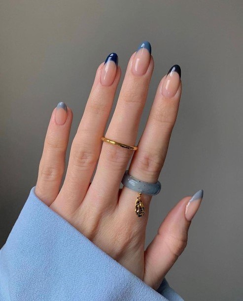 Elaborate Styles For Womens Clear Blue Nail