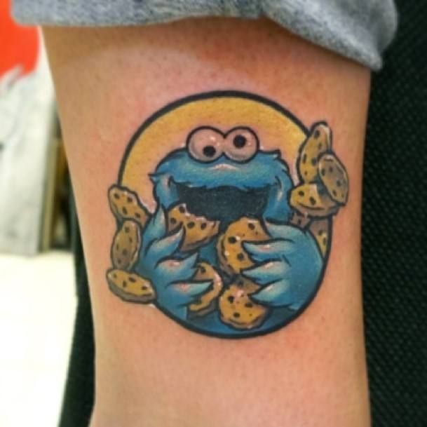 Elaborate Styles For Womens Cookie Monster Tattoo