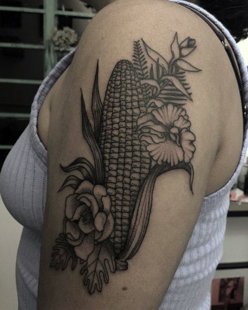 Elaborate Styles For Womens Corn Tattoo