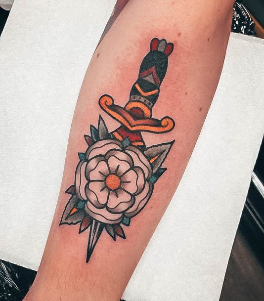 Elaborate Styles For Womens Dagger Tattoo