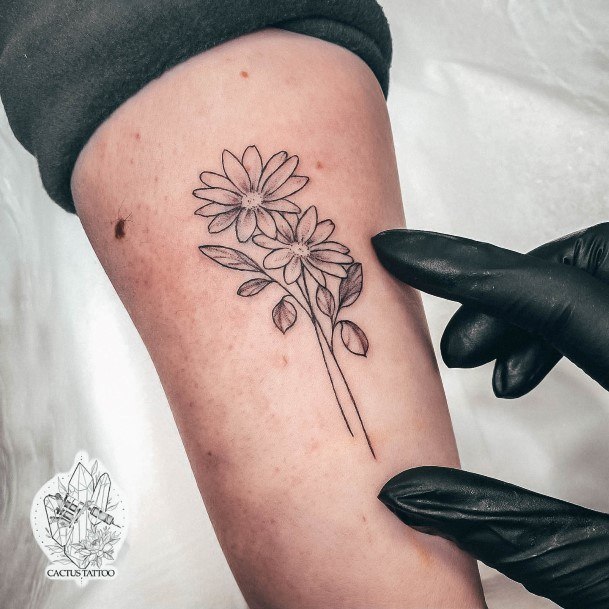 Elaborate Styles For Womens Daisy Tattoo