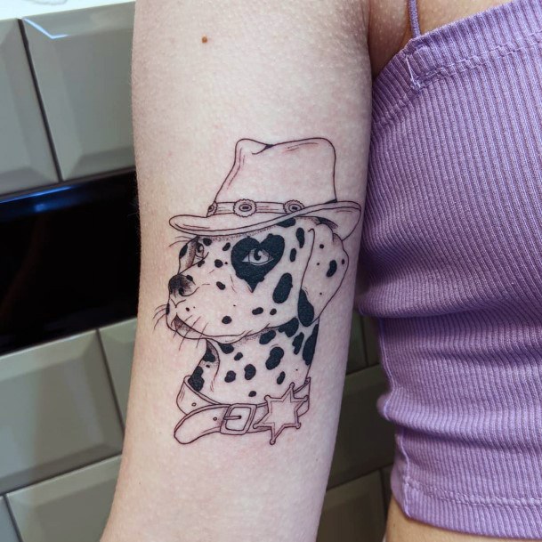 Elaborate Styles For Womens Dalmatian Tattoo