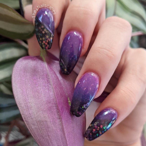 Elaborate Styles For Womens Deep Purple Nail