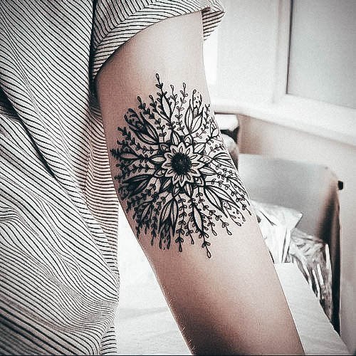 Elaborate Styles For Womens Elbow Tattoo