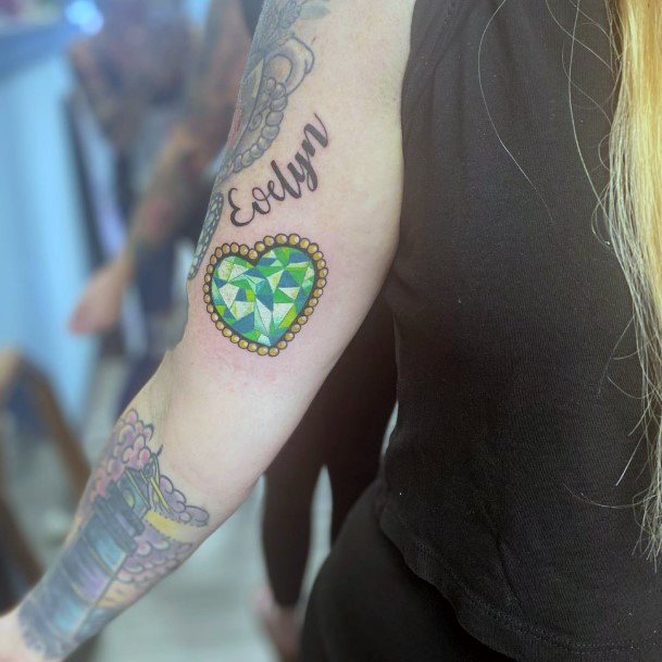 Elaborate Styles For Womens Emerald Tattoo