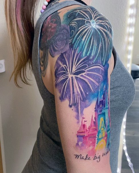 Elaborate Styles For Womens Fireworks Tattoo